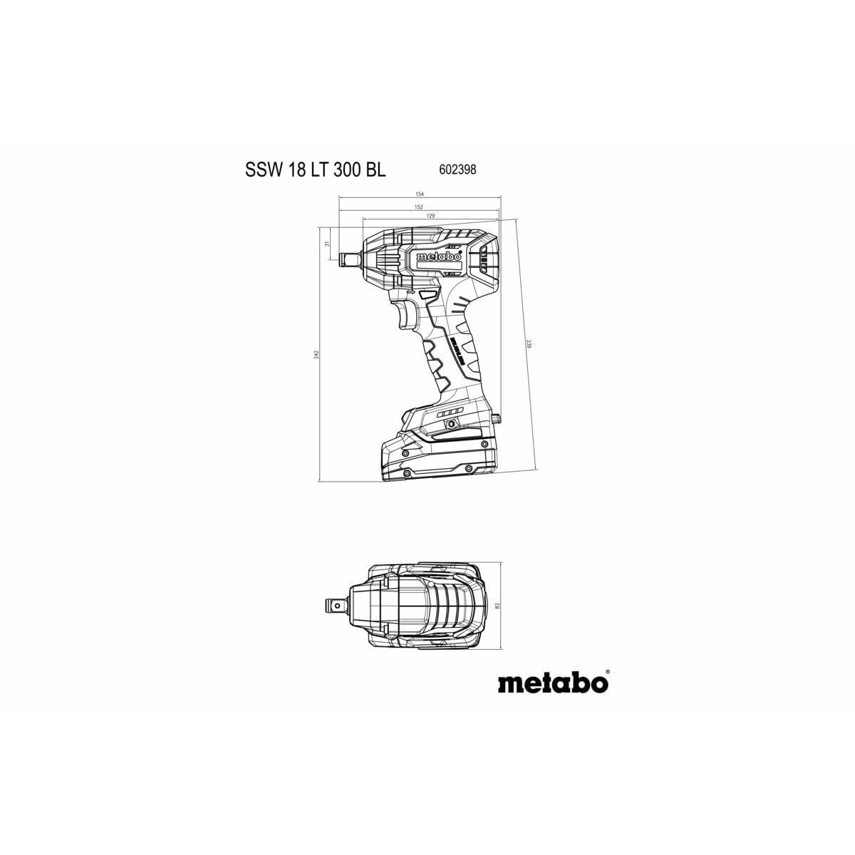 Elektrický skrutkovač Metabo SSW 18 LT 300 BL